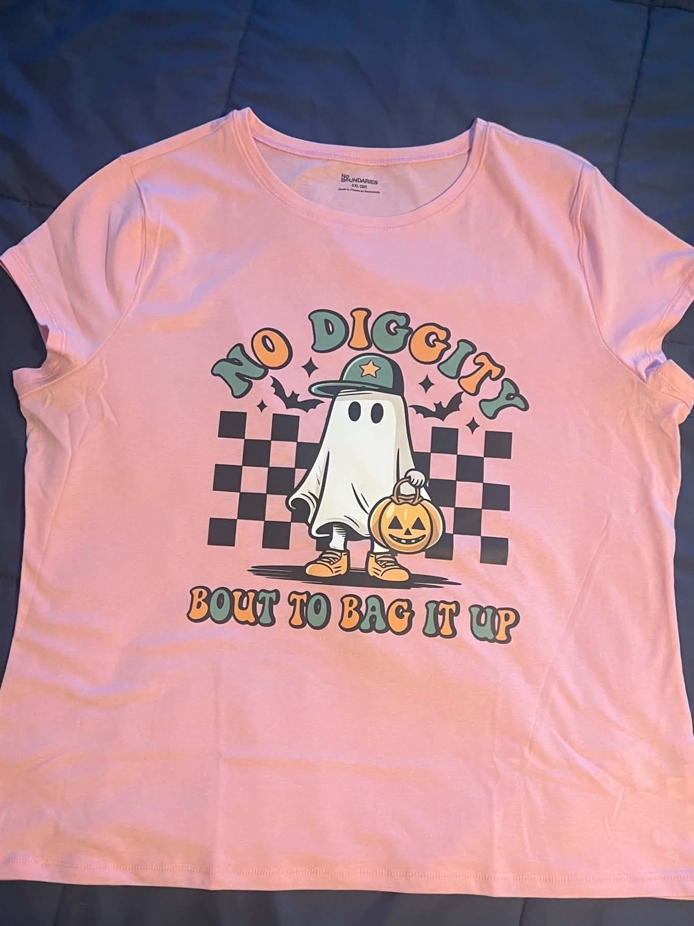 Women's Pink Graphic Tee - No Diggity Ghost